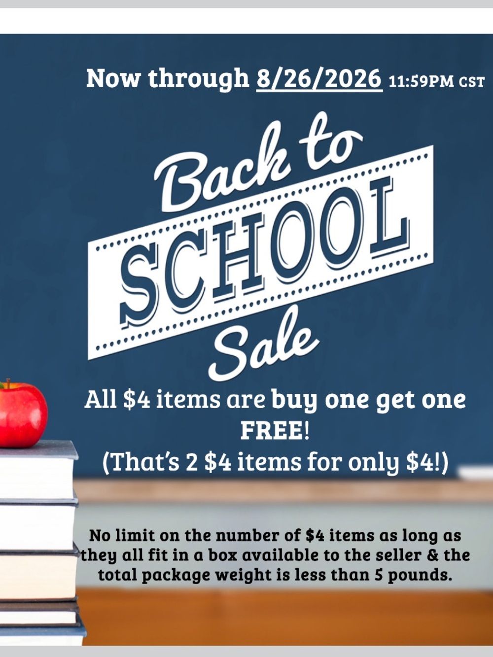 Back to School BOGO Sale